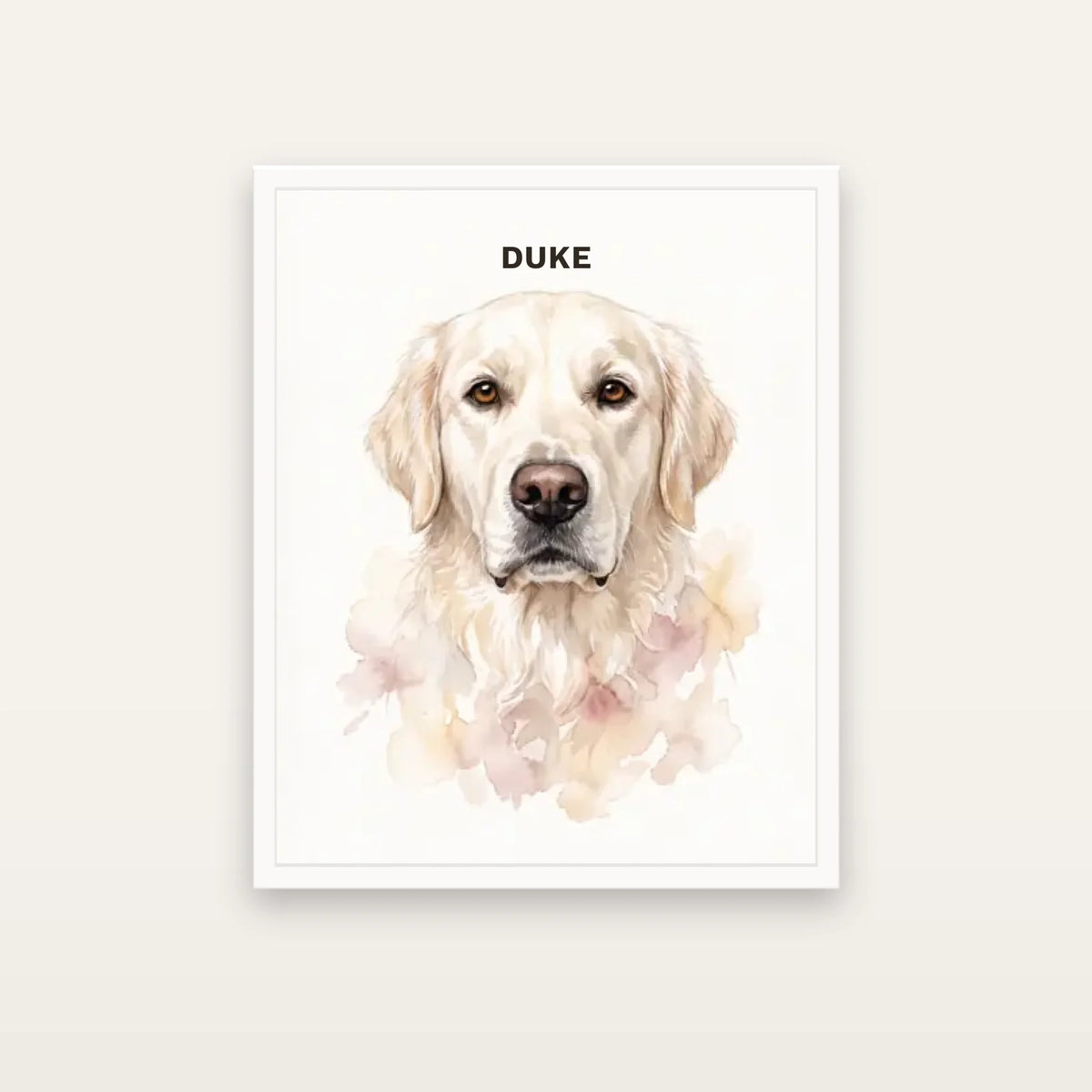 Soft Watercolor Dog Portrait Canvas