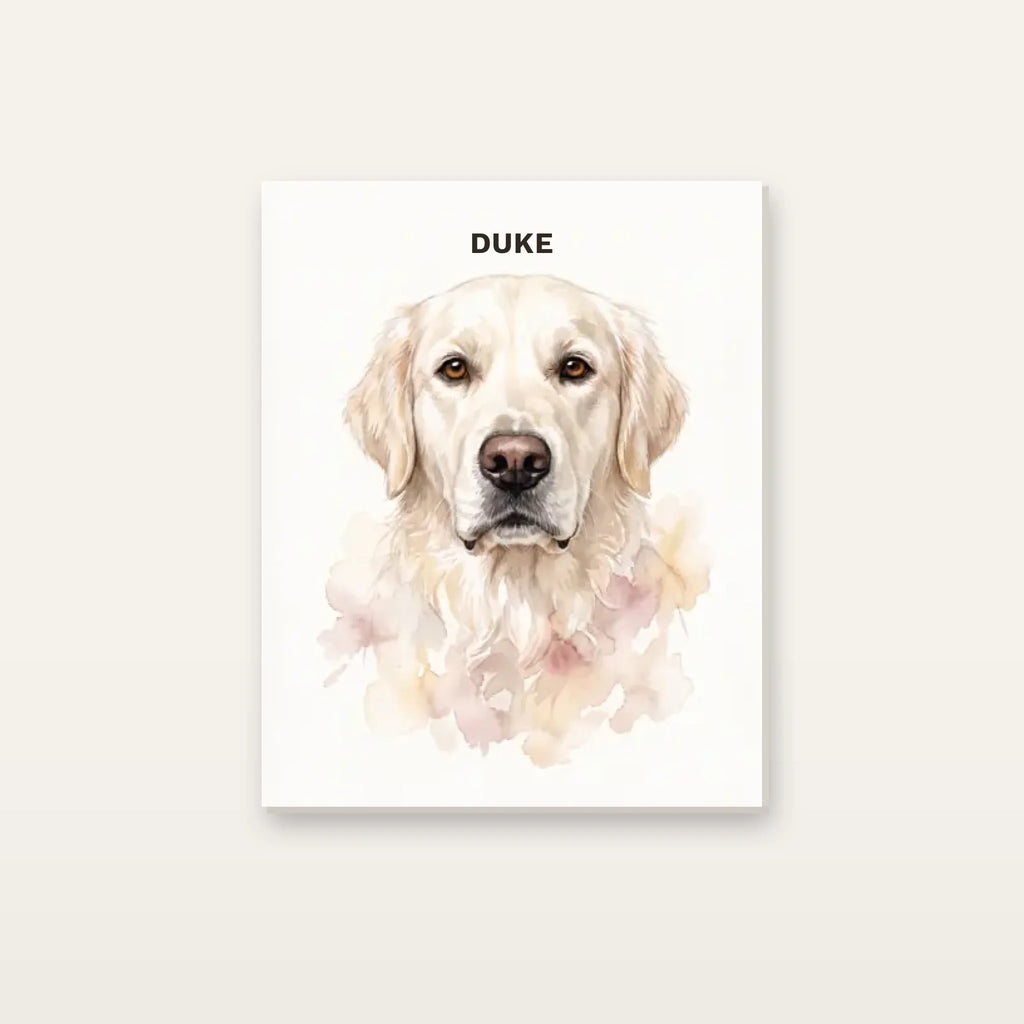 Soft Watercolor Dog Portrait Canvas