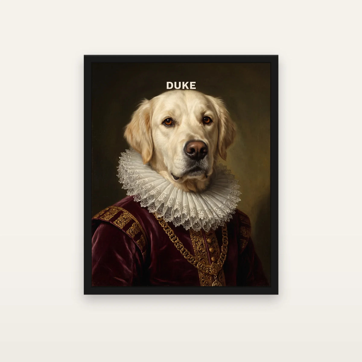 Renaissance Royalty Dog Portrait Canvas