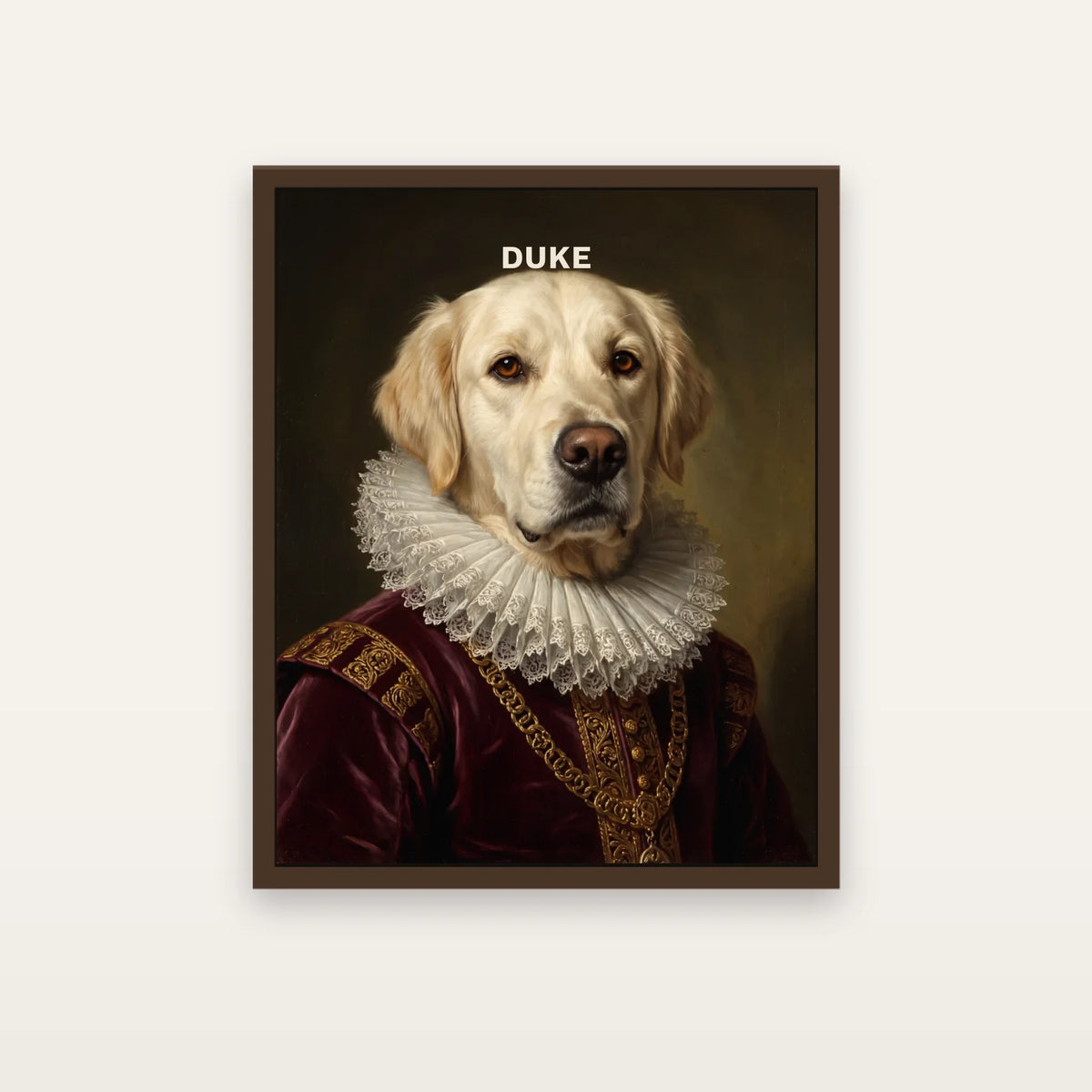 Renaissance Royalty Dog Portrait Canvas