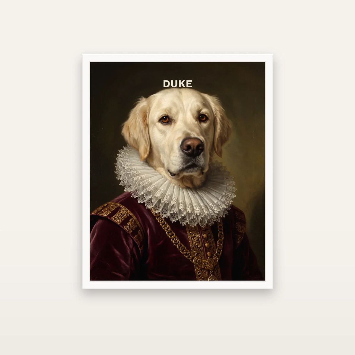 Renaissance Royalty Dog Portrait Canvas