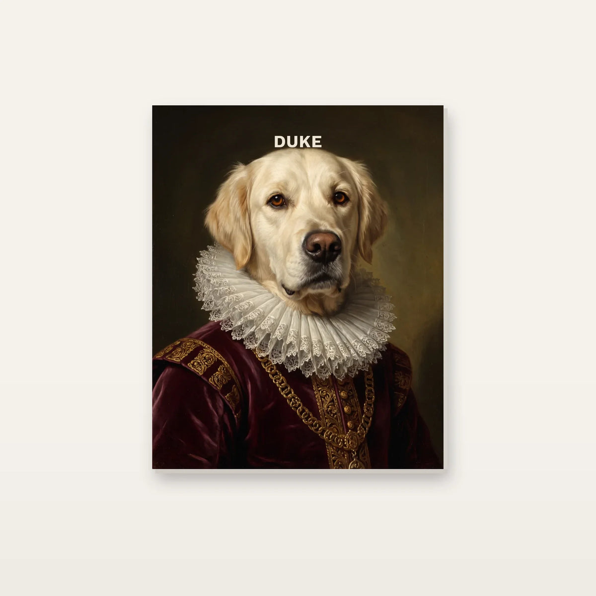 Renaissance Royalty Dog Portrait Canvas