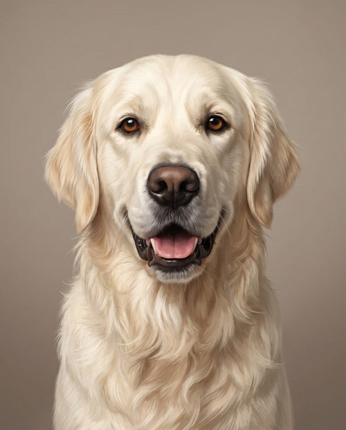 Modern luxury dog portrait example - golden retriever