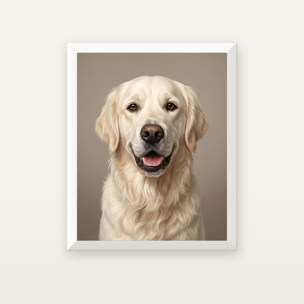 Modern Luxury dog portrait — White frame