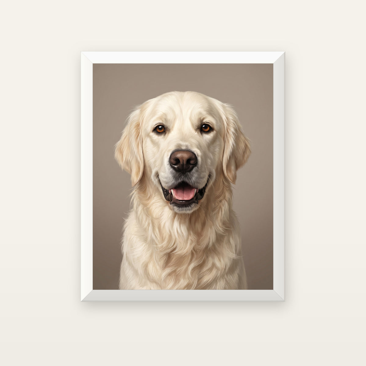 Modern Luxury dog portrait — White frame